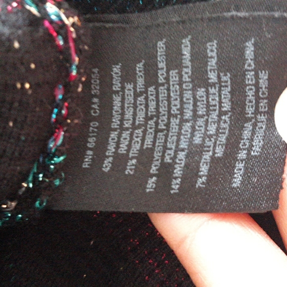 Moth Anthropologie Size Medium V-Neck Metallic Rainbow Stripe Sweater - Picture 13 of 17